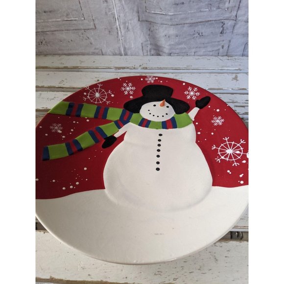 St Nicholas square jolly snowman dinner plate x-ma - Picture 1 of 5